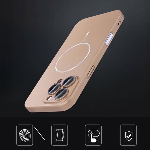 超薄PC磁吸细圈适用iPhone16promax手机壳肤感磨砂苹果15防摔保护套14