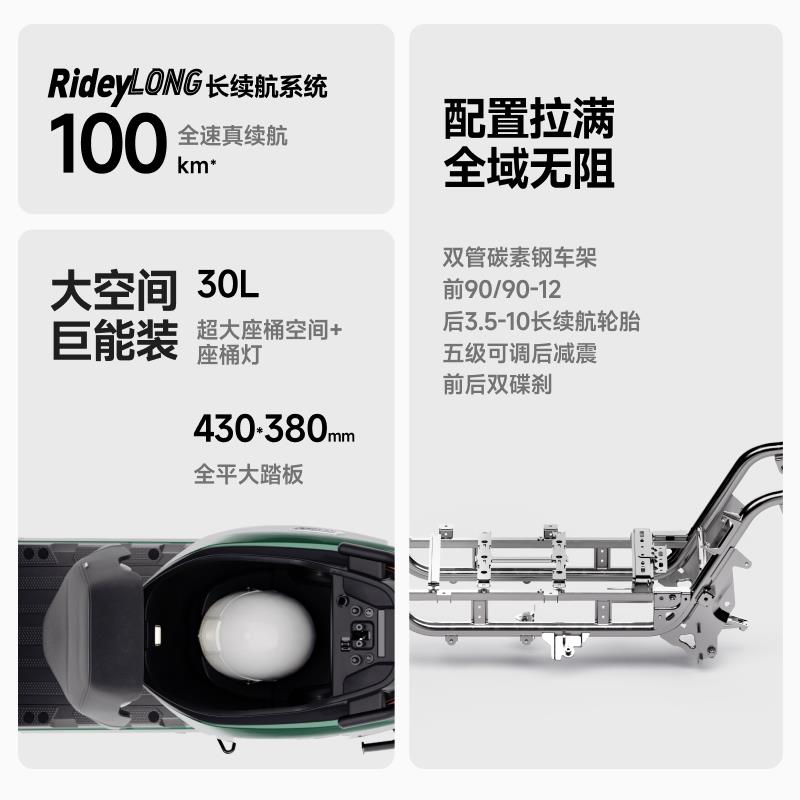 九号电动M95c+72V长续航智能电摩 最高时速55km/h成人通勤用电动