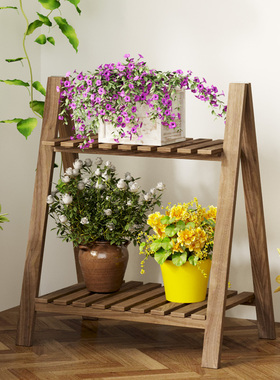 欧式植物绿萝吊兰窗台花盆架阳台花架台装悬挂式实木落地式花架子