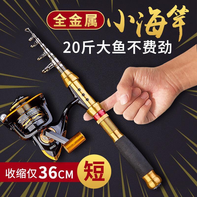 钢笔鱼竿迷你高碳短节手竿超短溪流竿收缩小海竿3.6米抛竿软尾