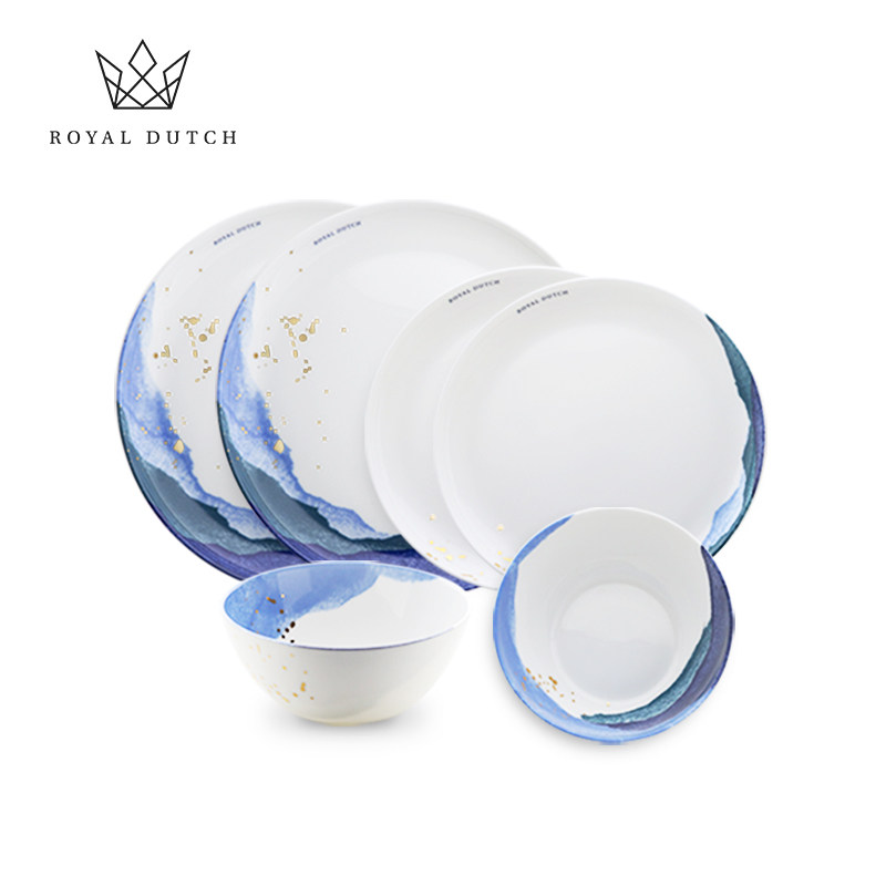 RoyalDutch皇家荷兰水与餐桌骨瓷餐具套装碗盘家用新婚节日礼物