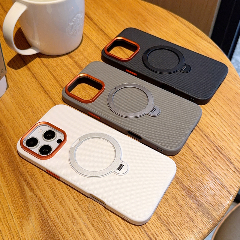 iPhone15-16-金甲磁吸旋转支架适用苹果16pro新款耐用15pro防摔保护套16promax简约手机壳15promax创意高级感