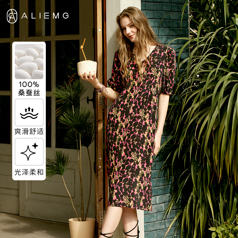 100%桑蚕丝经典复古豹纹简约大气