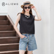 真丝休闲小衫 上衣 背心正肩百搭宽松T恤韩版 女2025夏新款 丝绵无袖