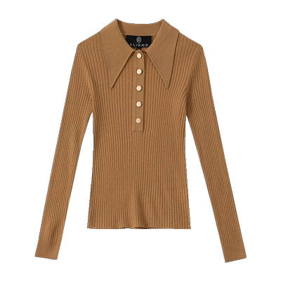 新款别致V领小香风羊毛针织衫女