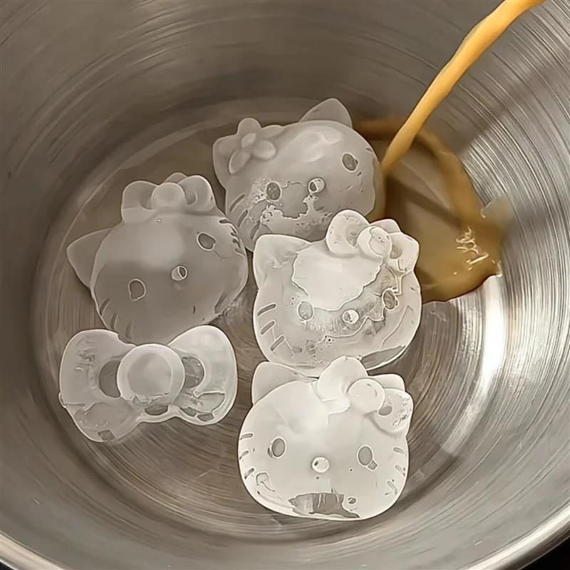 可爱小猫冰格模具食品级家用软硅胶卡通制冰储冰盒自制冰块神器