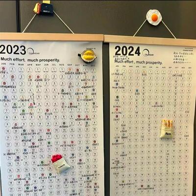 木质日历2025年ins风挂历自律打卡计划表年历单张挂墙小红书爆款