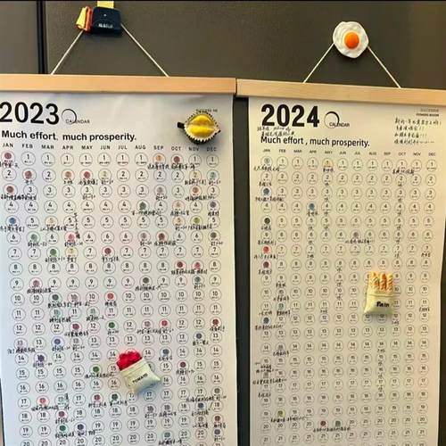 木质日历2025年ins风挂历自律打卡计划表年历单张挂墙小红书爆款
