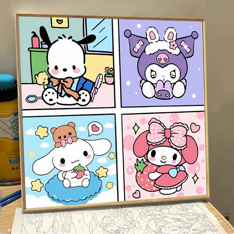 帕恰狗数字油画diy卡通填色