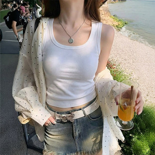 显瘦美背带胸垫无袖 辣妹性感吊带女2026夏季 胖mm修身 大码 背心 新款