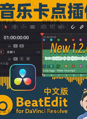 达芬奇卡点插件BeatEdit DaVinci Resolve音乐节拍自动剪辑WINMAC