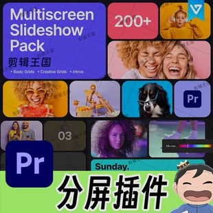 PR2025分屏插件合集短视频剪辑多屏幕布局排版预设模板EasyEdit