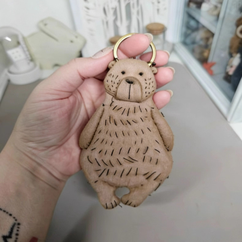 泰迪熊风格钥匙挂件制作课 中文翻译电子视频+图纸