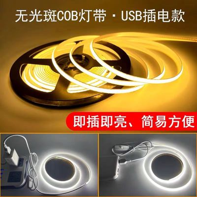 usb灯带cob灯带5V低压超亮柔性软灯条装饰画轮胎茶几地摊宿舍灯带