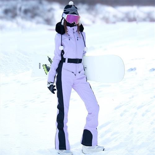 23新品滑雪服女款连体双板雪服保暖防风防水修身潮牌单板滑雪衣裤