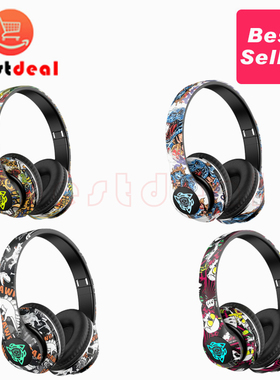 Trendy Graffiti Bluetooth Headset Earphones Portable folding