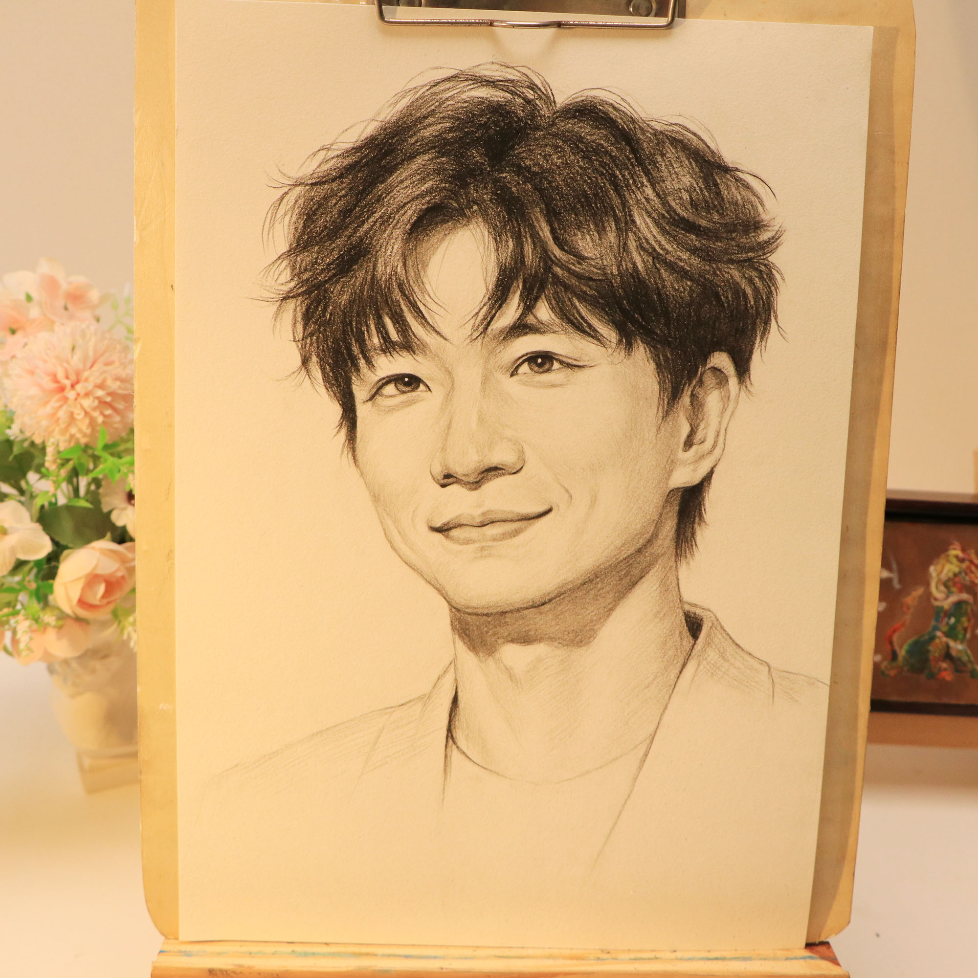 手绘真人肖像素描定制