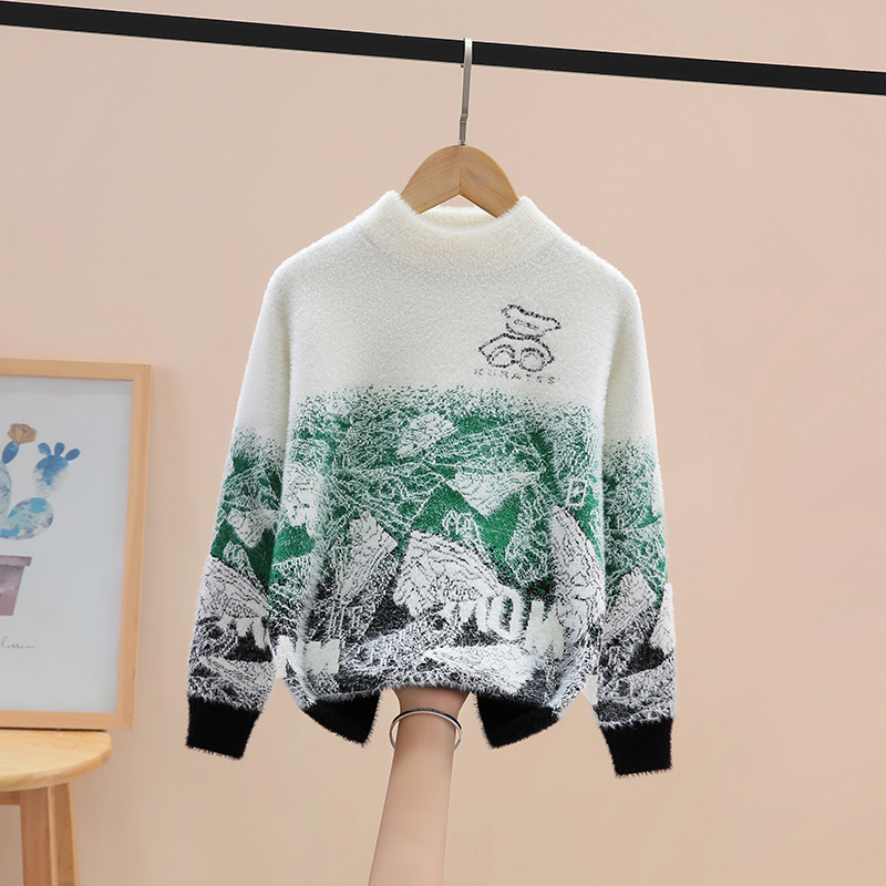 男童毛衣水貂绒2025秋冬