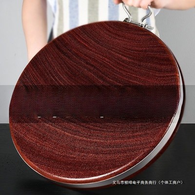 正宗铁木砧板实木菜板抗菌家用切菜板厨房刀粘板加厚圆形菜墩台州