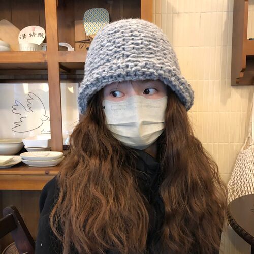 GREENHOUSES韩版卷边针织渔夫帽女秋冬保暖显脸小百搭休闲毛线帽