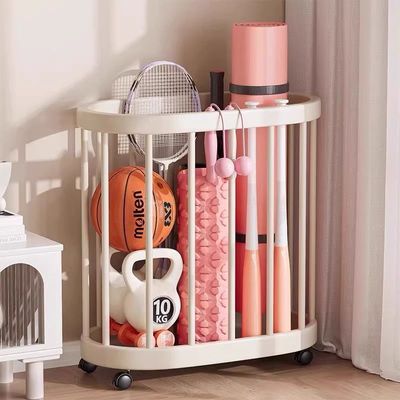 瑜伽垫收纳筐家用健身器材置物架运动工具篮球泡木轴用品收纳神器