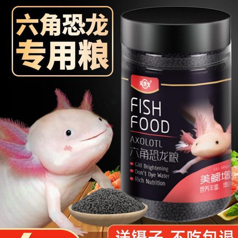 六角恐龙鱼饲料蝾螈小颗粒鱼食家用底栖鱼沉底料饵料娃美西螈