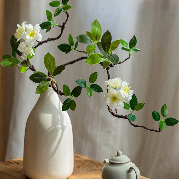 海棠高级仿生花仿真高档花假花摆设轻奢高端绿植餐桌装饰品摆件图片