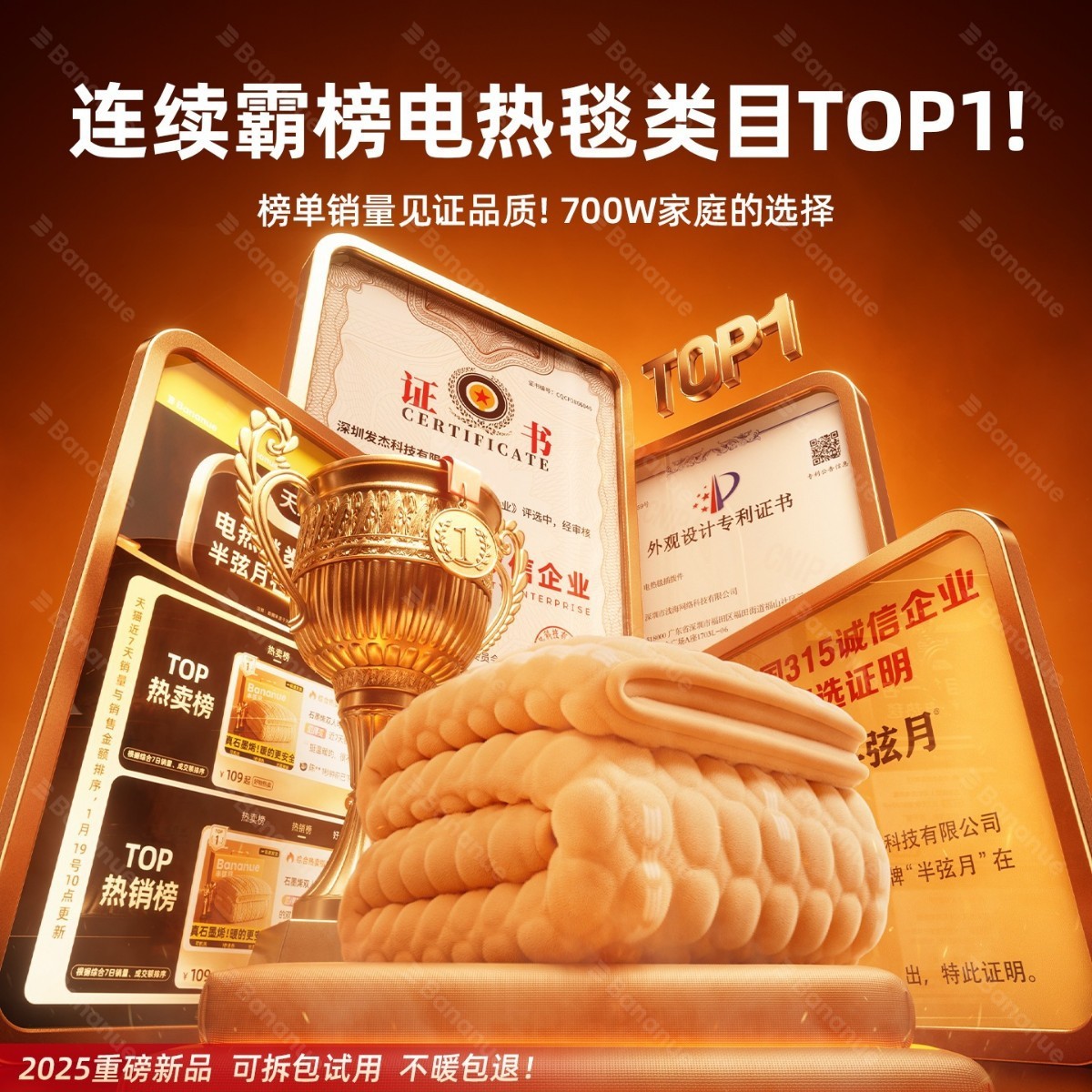 2025新款电热毯旗舰家用暖身毯电褥子双人双控调温单人