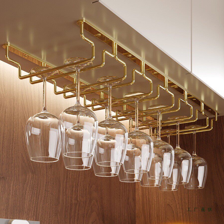 2025新款轻奢高级感红酒杯架倒挂不锈钢杯架家用高脚杯架悬挂架子