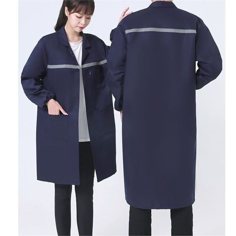 采购产品劳动保护外套，男女工作服，蓝色外套，长袖，耐污，仓库
