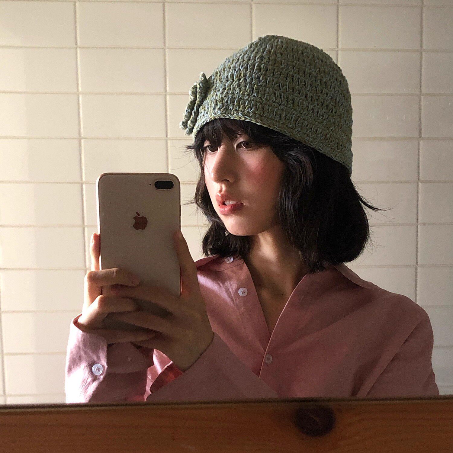 韩版棉线秋冬2025新款手工钩织毛线帽大头围显脸小时尚包头帽女