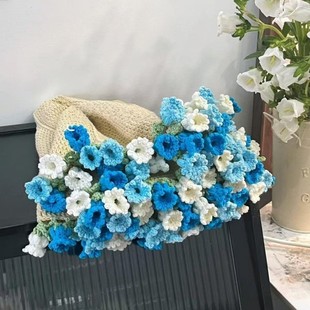 手工玫瑰铃兰花束毛毯diy材料包渐变色创意礼物送女朋友闺蜜