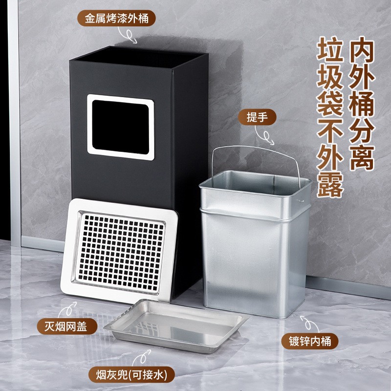 不锈钢酒店大堂烟蒂柱灭烟桶带烟灰缸室外吸烟区电梯口立式其他无
