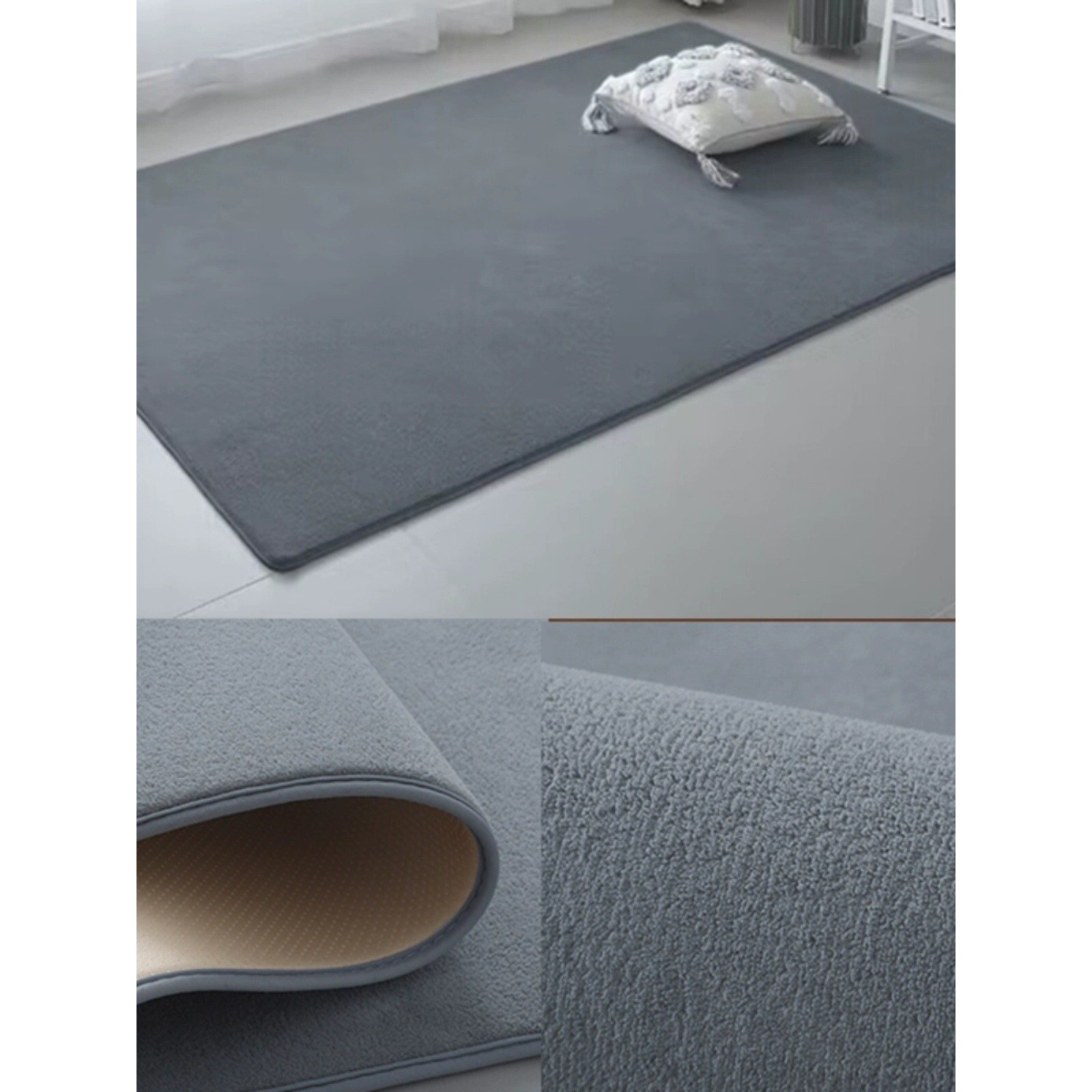 地毯卧室床边加厚现代简约客厅茶几垫短绒高弹儿童毛毯可水洗满铺