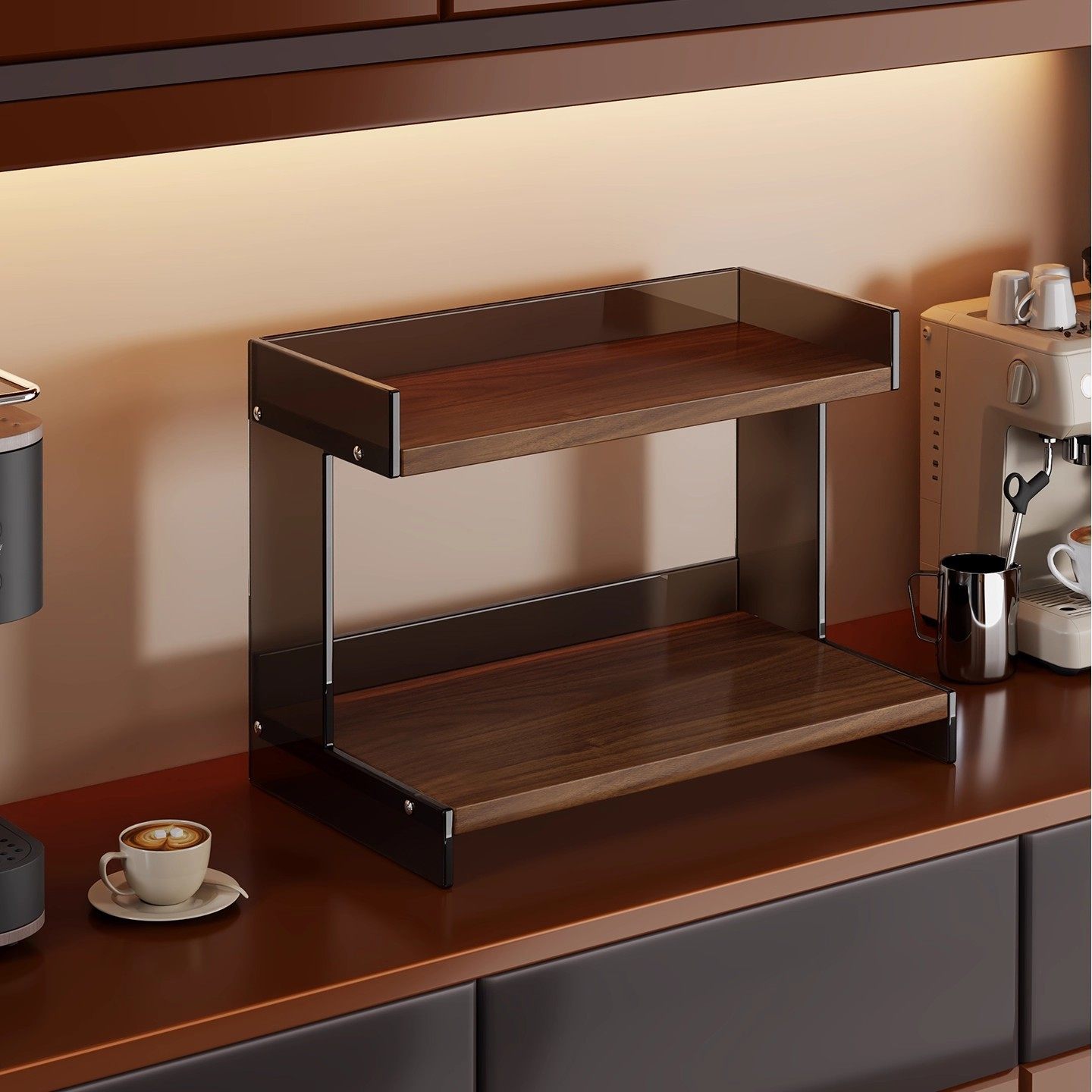 亚克力杯架桌面杯子收纳置物架餐桌轻奢高级感放咖啡杯茶杯餐边柜