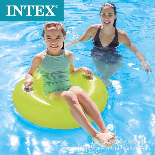 intex 59258三色充气泳圈浮圈男女游泳圈儿童救生圈水上 pvc