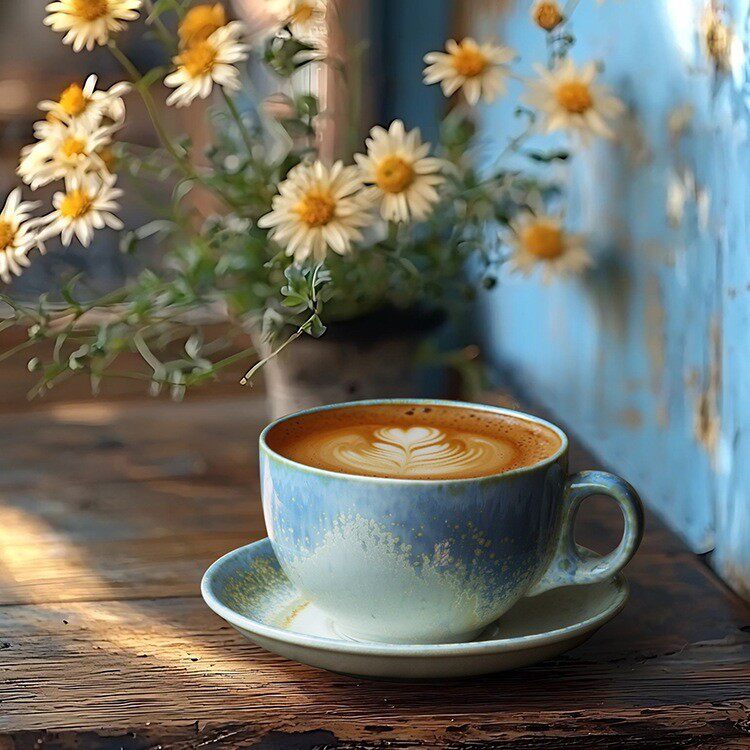 高级感复古咖啡杯碟套装创意拿铁拉花陶瓷杯子高档精致320ml