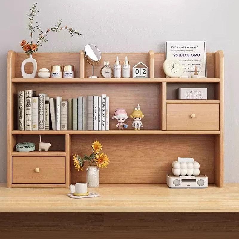 实木桌面置物架书架子办公桌面书桌收纳桌上简易学生多层小书柜