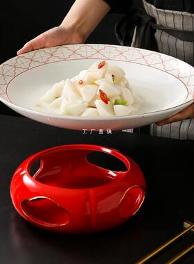 ｜红叶金丝｜《西瓜炉盘》蜡烛可加热陶瓷干锅明炉圆汤盘酒店餐具