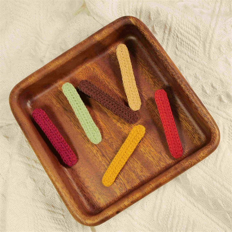 刘海夹毛线日韩手工编织发卡彩色