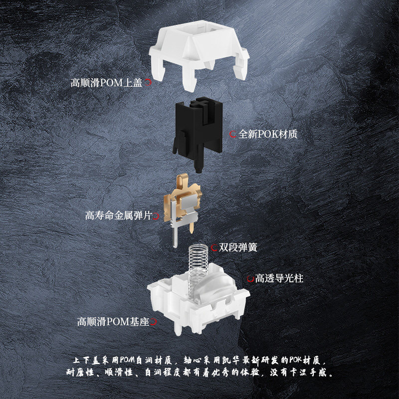 KAIHUA KAILH 선형 DARYOU 맞춤형 마스터 축 마스터 맞춤형 키보드 핫 스왑 가능 축 본체가 부드럽습니다