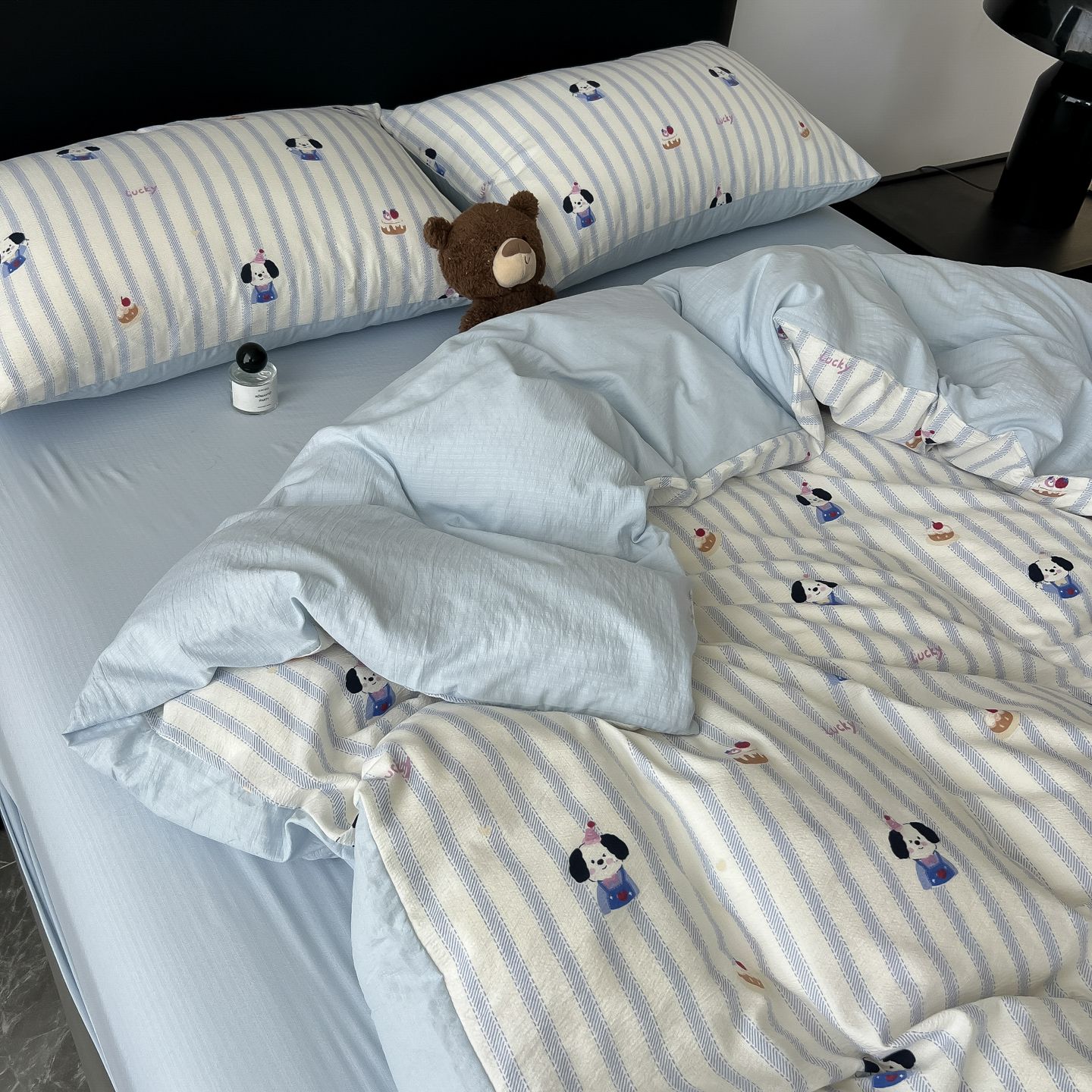 A类母婴双层纱水洗棉床上四件套被套床单学生宿舍床笠三件套