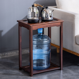 胡桃木移动小茶台茶桌边柜茶车实木家用烧水壶一体水桶架茶水柜子