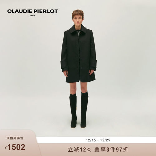 CP女装中长款翻领毛呢外套