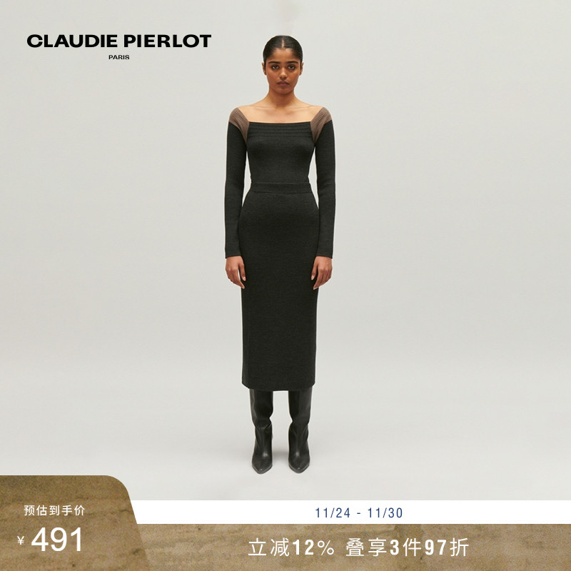 CP女装性感拼色毛针织衫