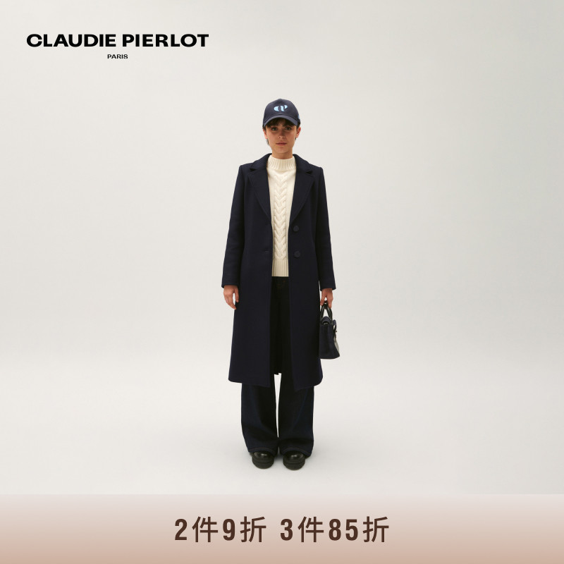 CP女装系带长款毛呢外套