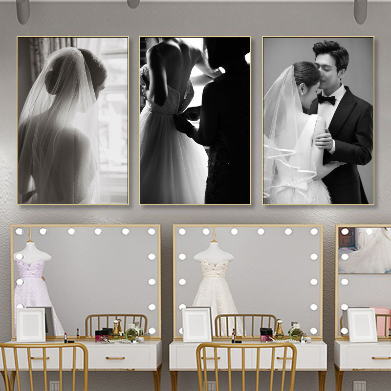 婚纱店装饰画现代简约婚庆公司婚房挂画摄影棚情侣高级感写真壁画