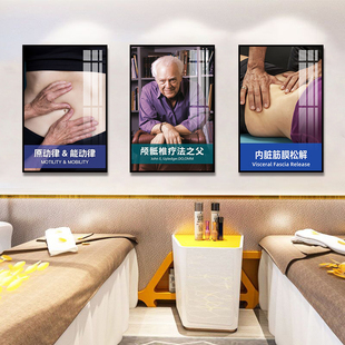 内脏松弛术装饰画颅骶疗法诊所墙面挂画康复中心理疗室背景墙壁画