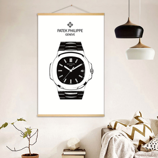 名表装饰画钟表行手表维修服务保养店挂画设计工作室卷轴挂布画