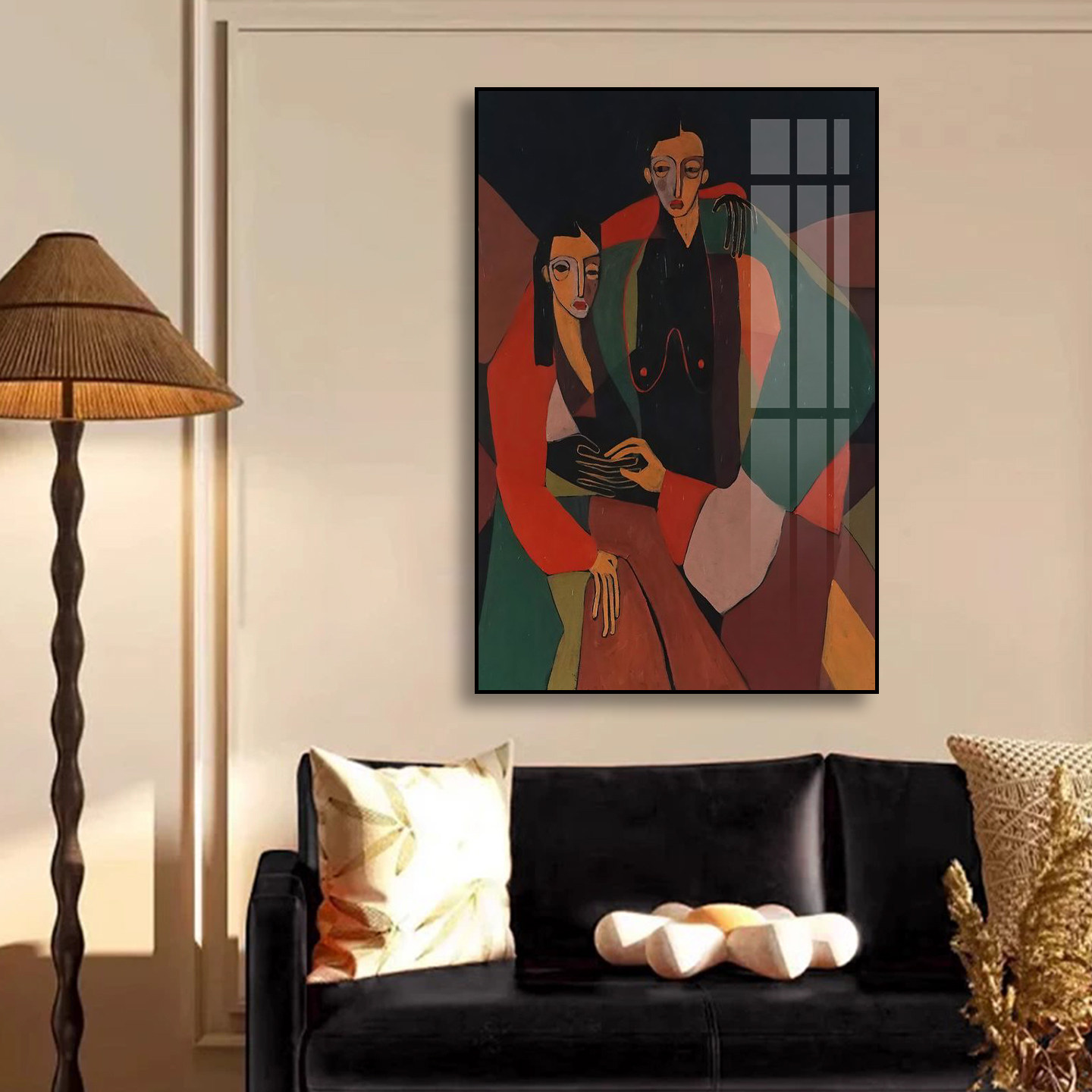 抽象莫兰迪色块人物装饰画卧室床头民宿酒店墙面挂画客餐厅壁画